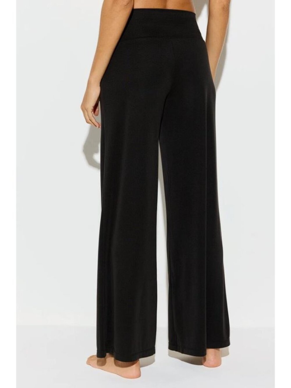 SPIRITUAL GANGSTER Women's Zen Rib Journey Wide Leg Pant Size S in Black - Picture 2 of 8
